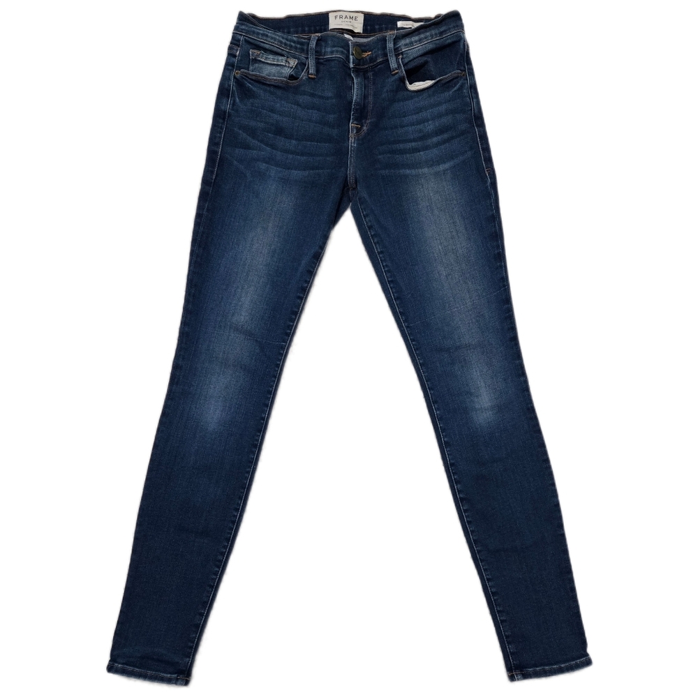 ​FRAME Denim Le Skinny de Jeanne Jeans Dark Wash Stretch Mid-Rise Skinny Size 28